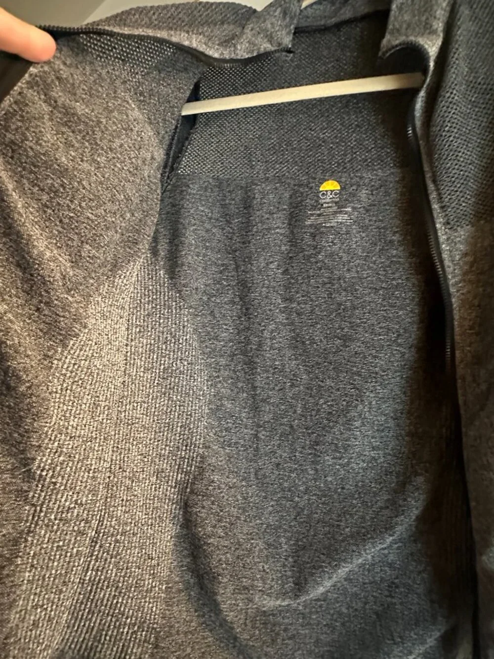 C&C California Gray Seamless Moto Zip-Up Mesh Track Jacket Small
